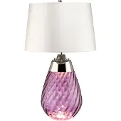 Elstead Lighting Elstead Lena Tischleuchte E27 61cm Pflaumenfarbenes Glas, Off-White-Farbton Grauweiß