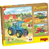 Haba Puzzles Traktor & Co. 3 Motive je 24 Teile