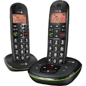 Doro Phone EASY 105WR DUO Strahlungsarmes Schnurlostelefon mit Anrufbeantworter, Rufnummernanzeige, 10h Sprechzeit, 4 Tage Standby, Freisprechfunktion, DECT
