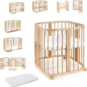 Waldin 7-in-1 Kinderbett mit Naturmatratze