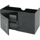 MCW Waschbeckenunterschrank MCW-D16, Waschtischunterschrank Waschtisch Unterschrank Badmöbel, MVG hochglanz 90cm schwarz