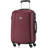 Hauptstadtkoffer - Wedding - Handgepäck Hartschalen-Koffer Trolley Rollkoffer Reisekoffer 4 Doppelrollen, Kabinenkoffer TSA, 55cm, 42 Liter,Dunkelrot