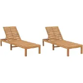 Syfax Sonnenliegen 2 Stk. Massivholz Teak