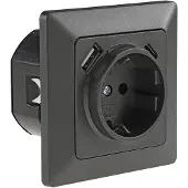 Chilitec MILOS Schutzkontakt-Steckdose anthrazit 230V/ 16A Unterputz USB-C / PD