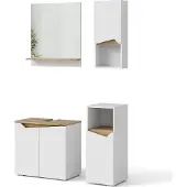 Vicco Badmöbel-Set Marelle Weiß 4 Teile, Model 40851