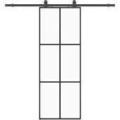 Syfax Schiebetür mit Beschlag Schwarz 76x205 cm ESG-Glas