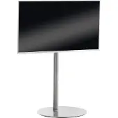 CLP TV Ständer für 55-57 Zoll VESA 100x100 bis 600x400, stabiler universal Standfuß, Fernseher belastbar bis 40KG, Farbe: edelstahl, Form: rund