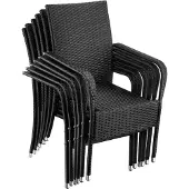 TecTake Rattanstuhl Girona widerstandsfähig 58 x 67 x 90 cm, Belastbarkeit 120 kg