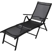 Syfax Sonnenliege Klappbar Aluminium Schwarz