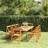 vidaXL Möbel Klappbare Gartenstühle 8 Stk. Massivholz Akazie - Gartensessel 3104965
