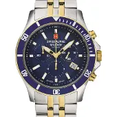 Swiss Alpine Military Herren Uhr Chronograph Analog Quarz 7022.9145SAM Edelstahl