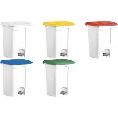 Helit Tret-Abfalleimer the step, 70 Liter, weiß/gelb (5690706)