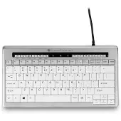BakkerElkhuizen S-board 840 US Qwerty, Tenkeyless (80 - 87 %), Kabelgebunden, USB, Scherenschalter, QWERTY, Hellgrau, Weiß
