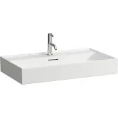 Laufen Kartell Aufsatzwaschtisch, 3 Hahnlöcher, mit Überlauf, 800x460mm, H8163367571081, Farbe: Weiß Matt
