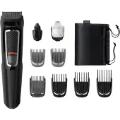 Philips MULTIGROOM Series 3000 MG3740/15 9-in-1, für Gesicht und Haare, Schwarz, Rechteck, Bart, Ohr, Augenbraue, Schnurrbart, Nase, Edelstahl, Akku, 60 min