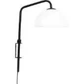Dyberg Larsen Jazz Wandleuchte Opal/Black - , Jazz, Schwarz, für Wohnzimmer, Metall, Skandinavisch