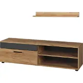Vicco Lowboard & Regal Berno Goldkraft Eiche/Anthrazit mit 1 Klappe, Model 55460