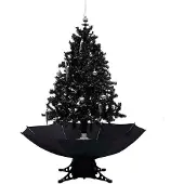Syfax Schneiender Weihnachtsbaum mit Schirmfuß Schwarz 140 cm PVC