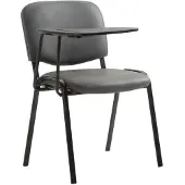 Mendler Stuhl HLO-CP111 mit Klapptisch Kunstleder grau