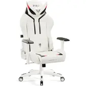 Diablo X-Ray Gaming Stuhl Bürostuhl Kinderstuhl Schreibtischstuhl 2D Armlehnen Ergonomisch Kunstleder Wippfunktion Farbe: Weiß-schwarz, Größe King