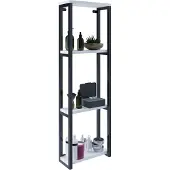VCM Holz Badezimmerschrank | Badmöbel Metall Industrial Style | Wandregal | Badregal | Maße ca. H. 112 x B. 35 x T. 15 cm - Bitila M