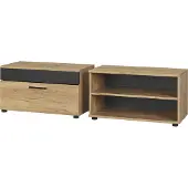Vicco Wohnzimmerschränke Berno Goldkraft Eiche/Anthrazit 2 Teile, Model 55477