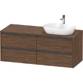 Duravit Waschtischunterschrank Ketho.2 140x55cm, B R, N dkl., 4 Schub., wandhängend