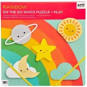 Sonstige Verlage Petit Collage: Rainbow Chunky Wood Puzzle + Play