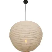 Steinhauer Pendelleuchte Bangalore 1-flammig Leinen Braun 70x70cm