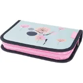 Herlitz 50038176, Weiches Federmäppchen, Polyester, Schwarz, Blau, Pink, Abbildung, Reißverschluss, Weiblich