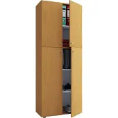 VCM Holz Kleiderschrank | Schrank mit 5 Fächern und Drehtüren | Maße ca. B. 70 x H. 184 x T. 40 cm – Lona