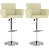 vidaXL "im Angebot" Barhocker 2 Stk. Creme Kunstleder - Barhocker CC9902