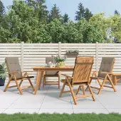 vidaXL Möbel Gartenstühle mit Kissen 4 Stk. Massivholz Teak - Gartenstühle 3196471