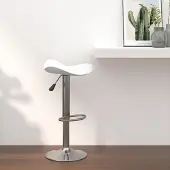 vidaXL Möbel Barhocker Weiß Verchromter Stahl und Kunstleder - Barhocker 335079
