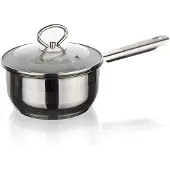 Banquet stielkasserolle 16cm mit Glasdeckel 1,5l Edelstahl MATTE NEW LINE Induktion