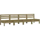 vidaXL Gartensofas ohne Armlehnen 4 Stk. Kiefernholz Imprägniert