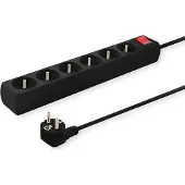 Savio LZ-01 Steckdosenleiste, 5 Steckdosen, 1,5m 5 Steckdosen Typ C 1,5m 2500 W Schwarz