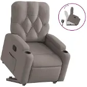 Syfax Relaxsessel mit Aufstehhilfe Taupe Stoff