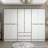 Skye Decor , Elina - 7927, Kleiderschrank, Dore, 100 % MELAMINBESCHICHTETE SPANPLATTEN, 277 x 52 x 208 cm