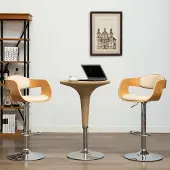 vidaXL Möbel Barhocker 2 Stk. Creme Bugholz und Kunstleder - Barhocker 3052714