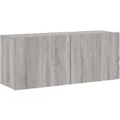vidaXL TV-Wandschrank Grau Sonoma 100x30x41 cm