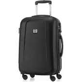 Hauptstadtkoffer - Wedding - Handgepäck Hartschalen-Koffer Trolley Rollkoffer Reisekoffer 4 Doppelrollen, Kabinenkoffer TSA, 55cm, 42 Liter,Schwarz