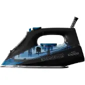 Black & Decker BXIR2606E, Trocken- & Dampfbügeleisen, Keramik-Bügelsohle, 150 g/min, Schwarz, Blau, 0,36 l, 2600 W