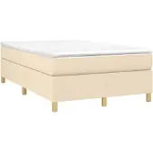 vidaXL Boxspringbett mit Matratze Creme 120x190 cm Stoff