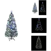 vidaXL Weihnachtsbaum mit Beleuchtung und Ständer 180 cm Glasfaser - Weihnachtsbäume