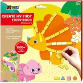Avenir Mosaik-Bastelset für Kinder: 2 Dino-Bilder mit großen Schaumstoffstickern