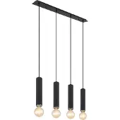 Globo Lighting Hängeleuchte Metall schwarz matt, 4x E27