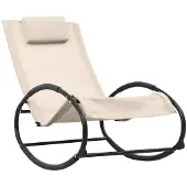 Syfax Sonnenliege mit Kissen Stahl und Textilene Creme