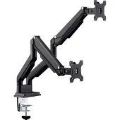 InLine Tischhalterung mit Lifter & USB/Audio, 2 Monitore bis 81cm (32"),schwarz, Klemme, 18 kg, 43,2 cm (17"), 100 x 100 mm, Höhenverstellung, Schwarz