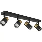 Globo Lighting Strahler Metall schwarz matt, Aluminium kupferfarben matt, Aluminium schwarz matt, Kunststoff rauchfarben, LxBxH: 560x60x120mm, exkl. 4x GU10 25W 230V